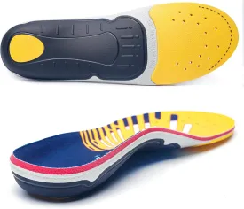 Plantar Fasciitis Relief Arch Support Inserts Flat Feet Orthotics para Orthopedic Insole Men Women Absorb Shock Supination Correction Standing All Day Boot Work Shoe Insoles Size(7-7 1/2)