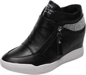 rismart Women's Wedge Platform Bootie Fashion Sneakers