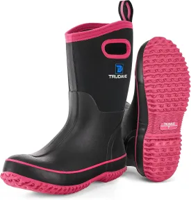 Rubber Boots for Women, Mid Calf Rain Boots, Womens Waterproof Boots, Neoprene Insulated Work Boots, Outdoor Mud Boots for Hunting Farming Gardening Fishing, Size 5-11