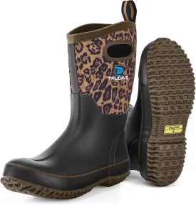 Rubber Boots for Women, Mid Calf Rain Boots, Womens Waterproof Boots, Neoprene Insulated Work Boots, Outdoor Mud Boots for Hunting Farming Gardening Fishing, Size 5-11
