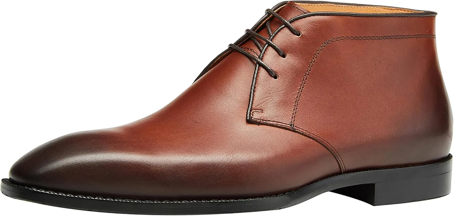 Santimon Men's Chukka Boots Leather Lace Up Classic Ankle Boots Business Casual Desert Boot
