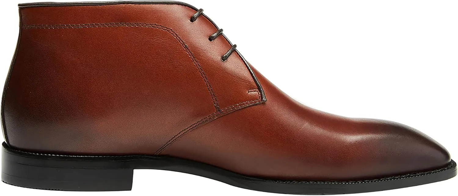 Santimon Men's Chukka Boots Leather Lace Up Classic Ankle Boots Business Casual Desert Boot