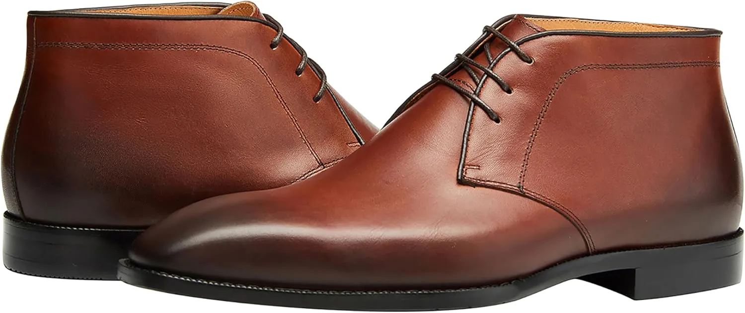 Santimon Men's Chukka Boots Leather Lace Up Classic Ankle Boots Business Casual Desert Boot