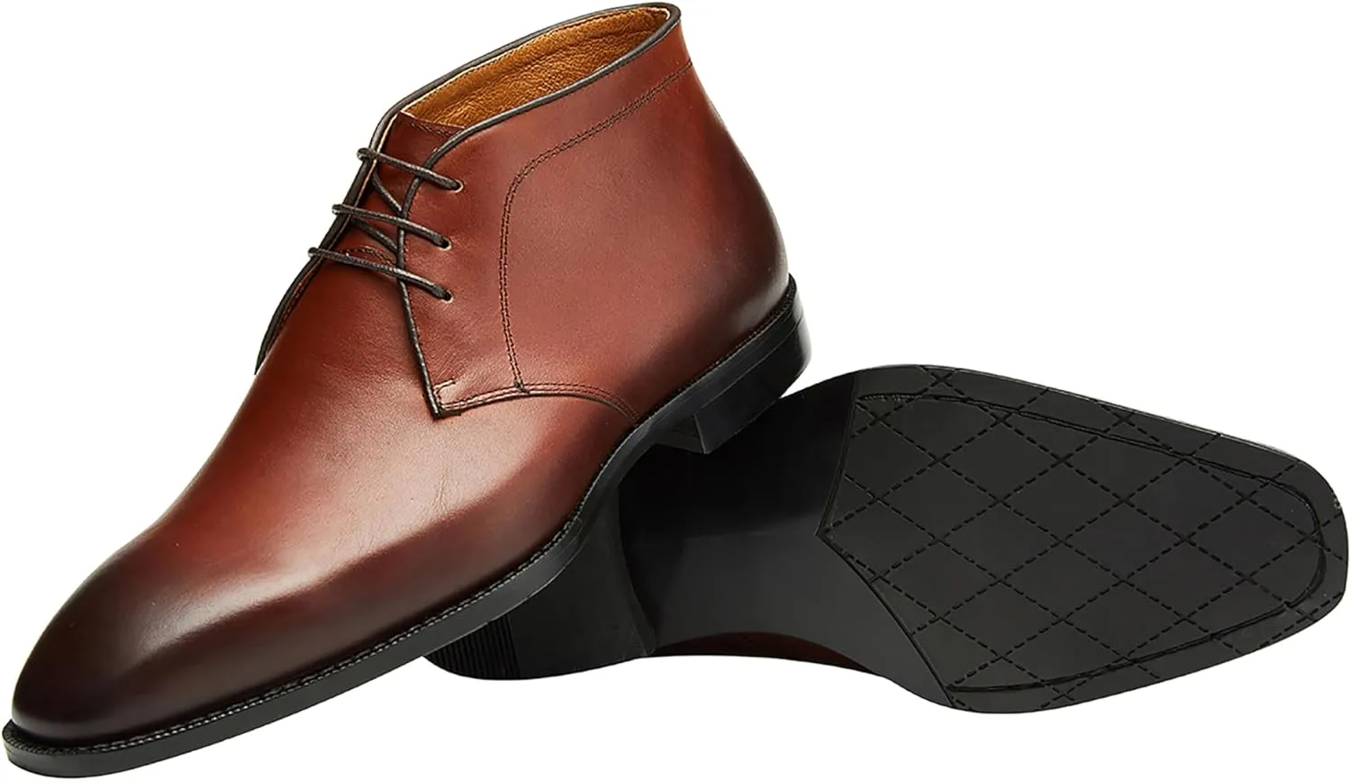Santimon Men's Chukka Boots Leather Lace Up Classic Ankle Boots Business Casual Desert Boot
