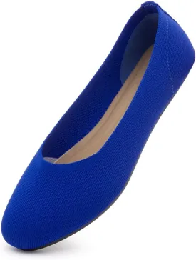 Shoe Land SL-Memory Womens Flats  Round Toe Dressy Ballet Flats, Foldable Slip-On Knit Flat Shoes with Memory Foam, Comfortable for Daily Wear, Work, Office, and Party