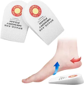 Soft Sponge Shoes Insoles Lift, Heel Support Height Increase Elevator Pads, Shock Absorbing Leg Length Heel Cups, Running Sports Breathable Half Inserts, for Sore Heel Pain Bone Spur (S)