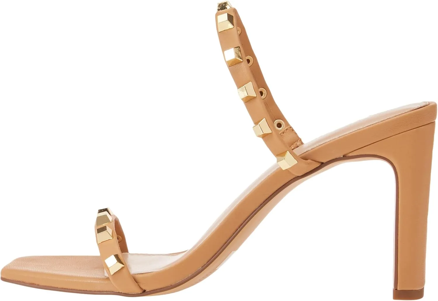 The Drop Women's Avery Square Toe Two Strap High Heeled Sandal