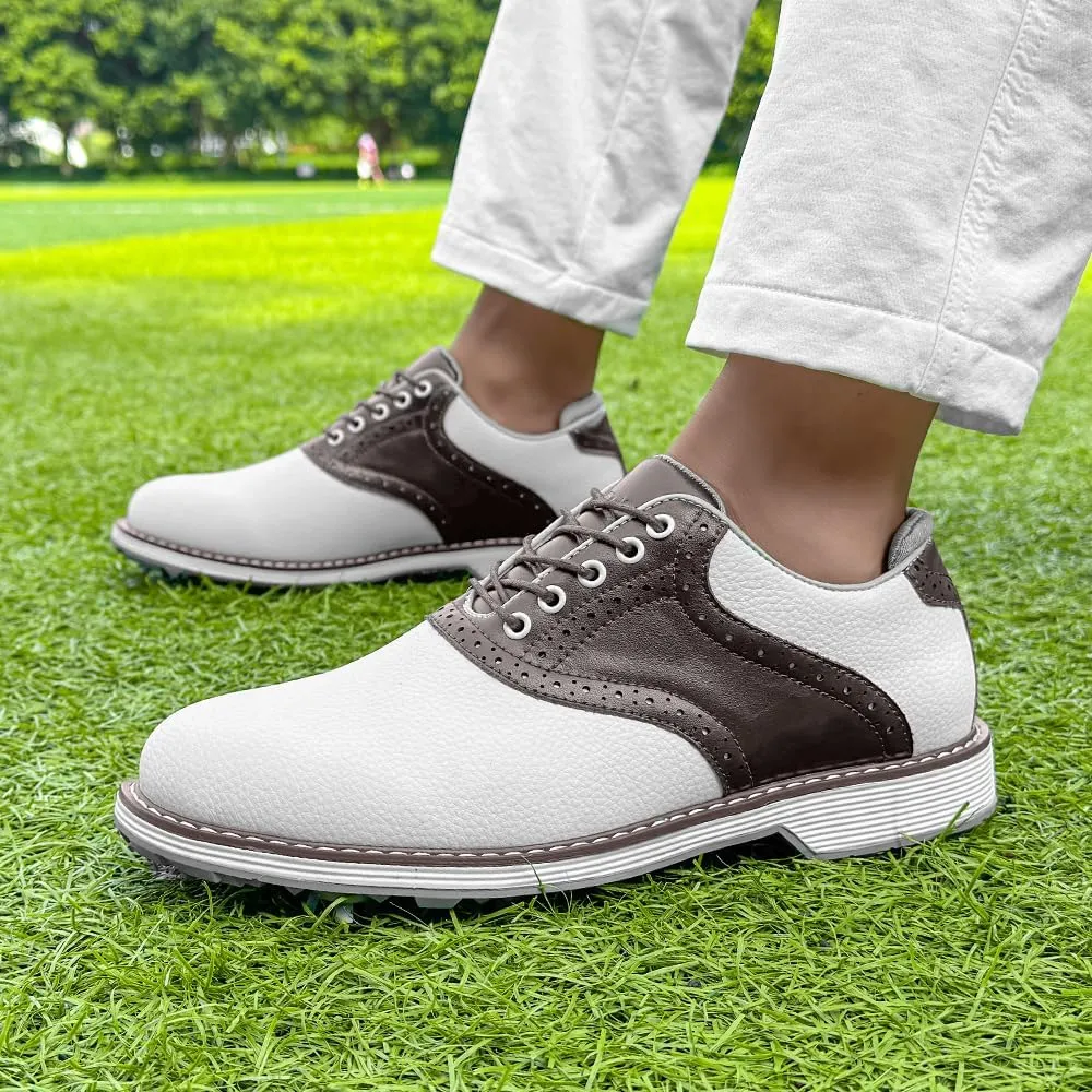 THESTRON Men Golf Shoes Waterproof Professional Golf Footwears Spikes Spikeless Golf Walking Sneakers Turf Sports Golf Training Sneakers for Men