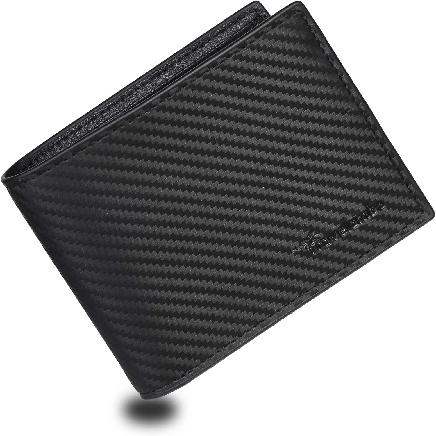 Travelambo Wallet for Men, Trifold RFID Blocking Mens Wallet, 12 Credit Card Holder Minimalist Front Pocket, Leather Slim Wallet with ID Window