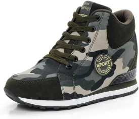 WILTENA Fashion Womens Invisible High-Heeled Sneakers Girls Wedge Platform Walking Casual Ladys Shoes