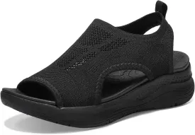 Women Walking Sandals Arch Support Orthotic Comfortable Plantar Fasciitis Non-slip Casual Open Toe Sport Sandals for Athletic Summer Beach