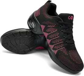Women's Jazz Shoes Lace-up Sneakers - Breathable Shoes Air Cushion Lady Split Sole Athletic Walking Dance Shoes Platform