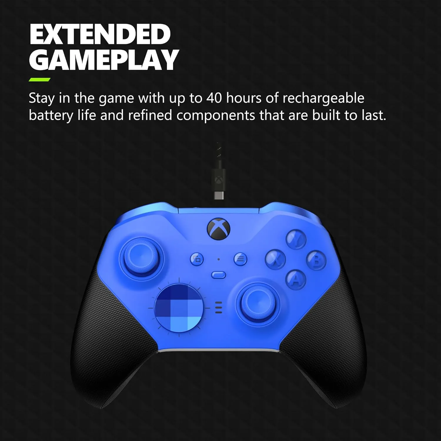 Xbox Elite Series 2 Core Wireless Gaming Controller  Blue Series X|S, One, Windows PC, Android, and iOS