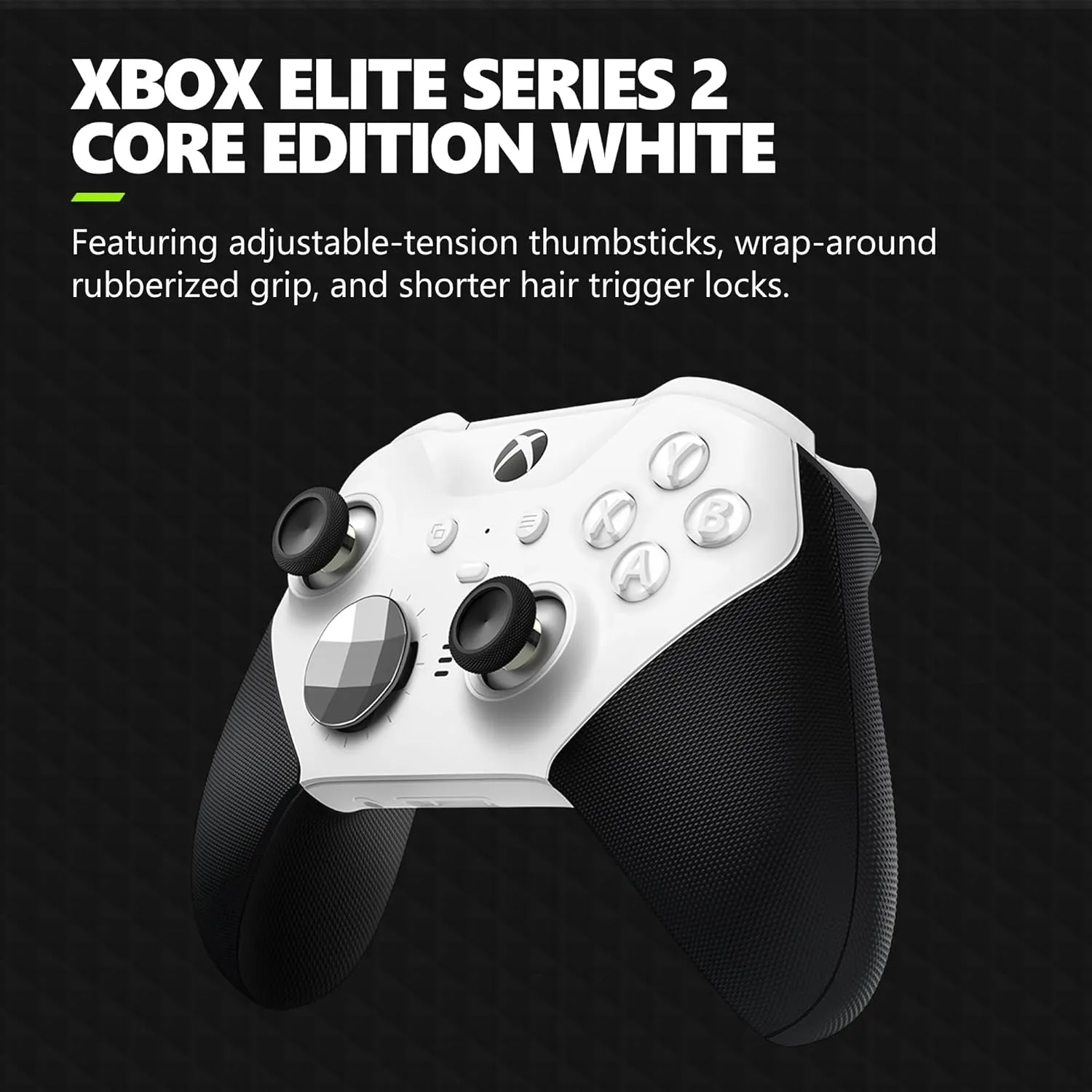 Xbox Elite Series 2 Core Wireless Gaming Controller  White Series X|S, One, Windows PC, Android, and iOS